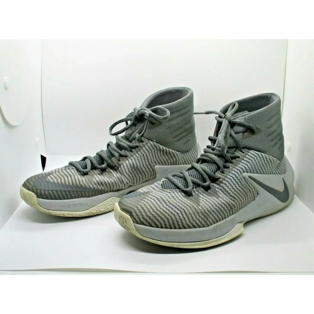 Nike Zoom Clear Out Men's Basketball Shoes SIZE 8.5 GREY/WHITE Style 844370-002 - Picture 1 of 10